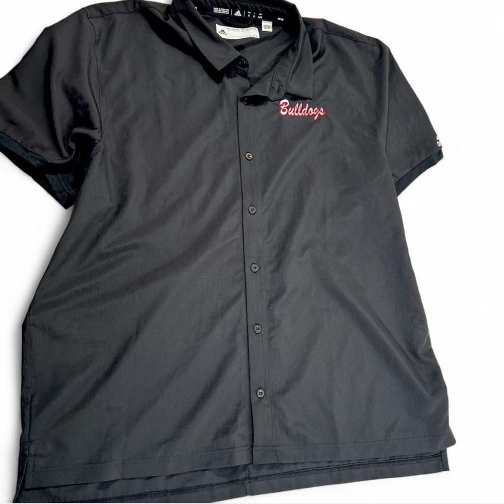 Men’s Adidas Georgia Bulldogs Black Casual Button Down Polo Shirt size XL